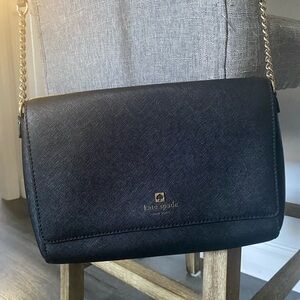 Black Kate spade Charlottle Street Alek long strap crossbody bag